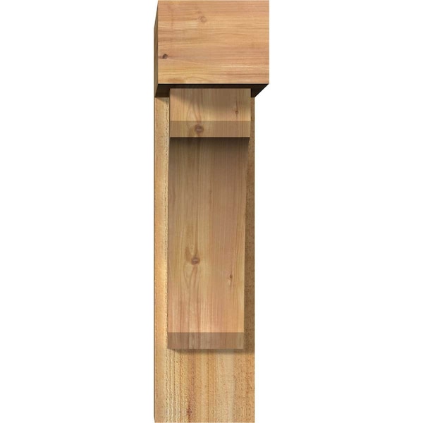 Legacy Block Rough Sawn Bracket W/ Offset Brace, Western Red Cedar, 8W X 24D X 32H